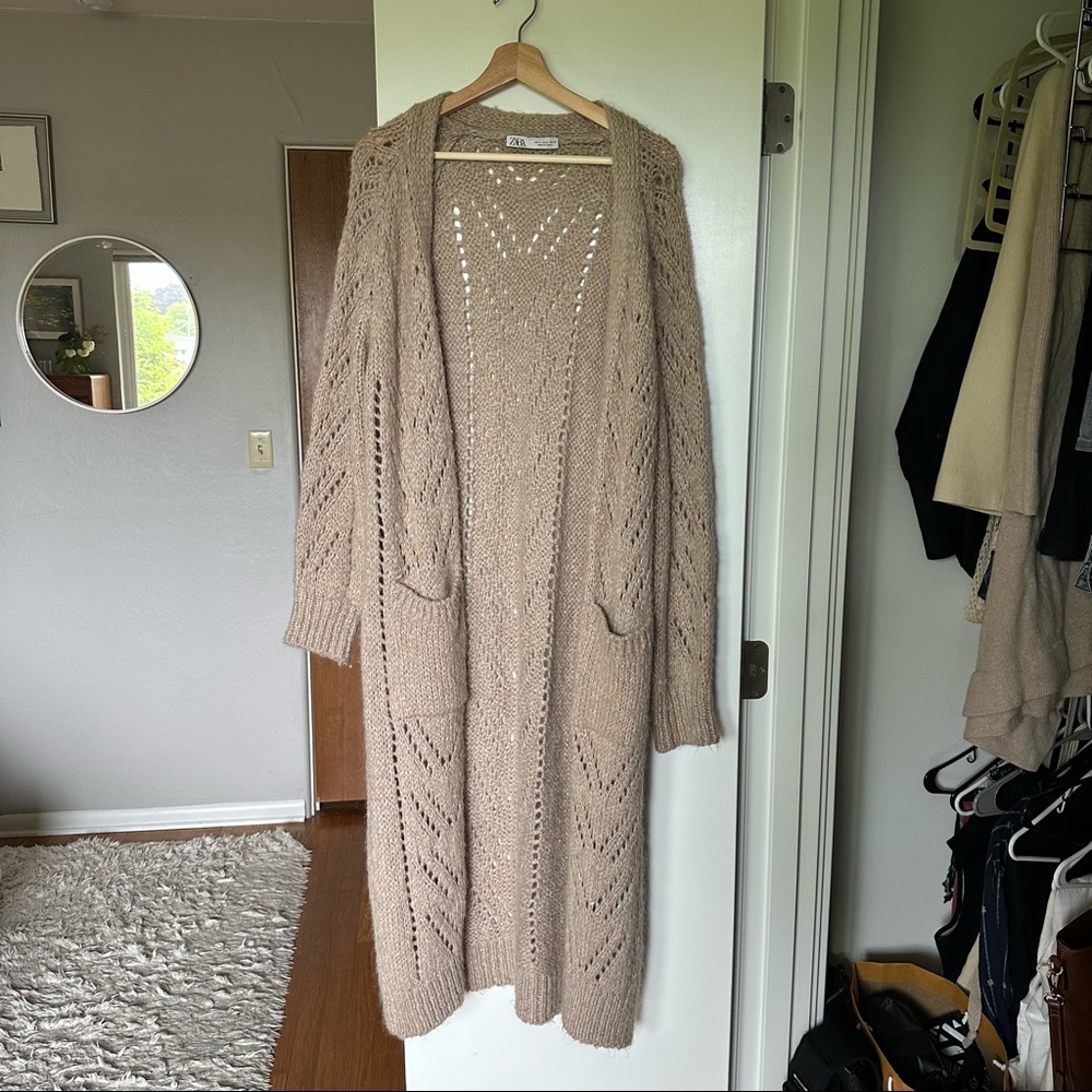 Zara brown long cardigan